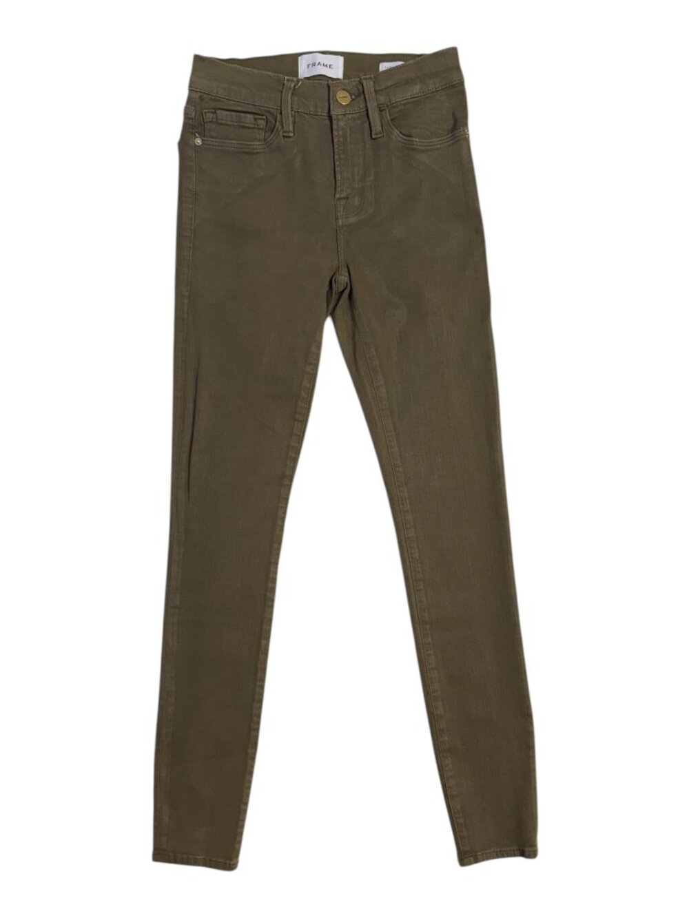 FRAME Denim Moss Green "Le Skinny de Jeanne" Jeans (26)